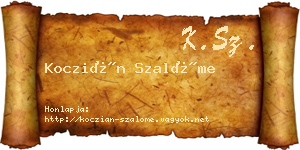 Koczián Szalóme névjegykártya